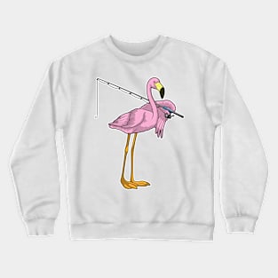 Flamingo Fishing Fisher Fishing rod Crewneck Sweatshirt